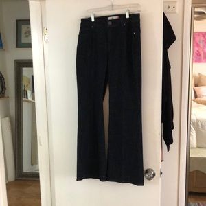 These are fabulous stretch, wide, leg, jeans, and a dark denim